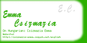 emma csizmazia business card